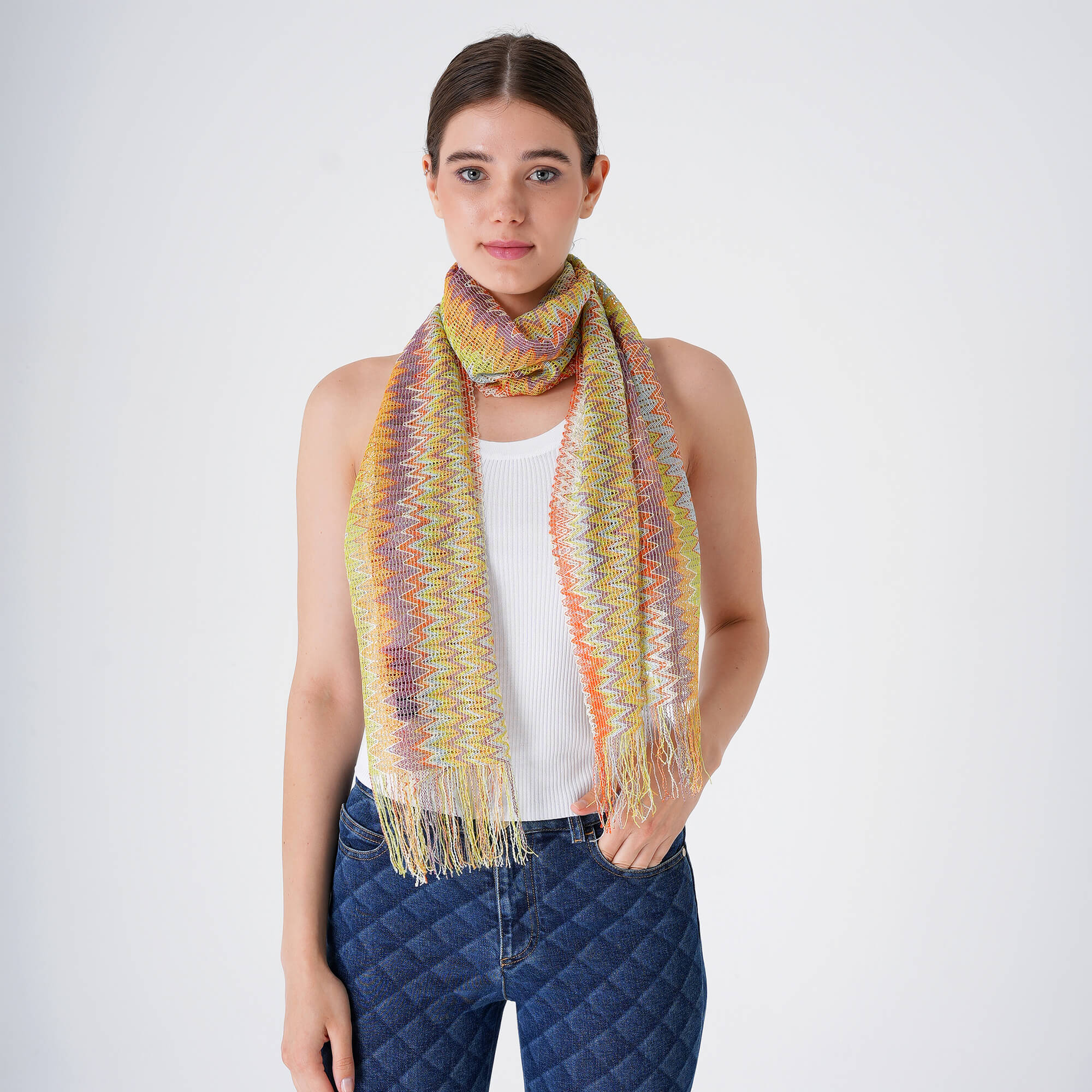 Missoni - Yellow&Orange Zigzag Viscose Shawl